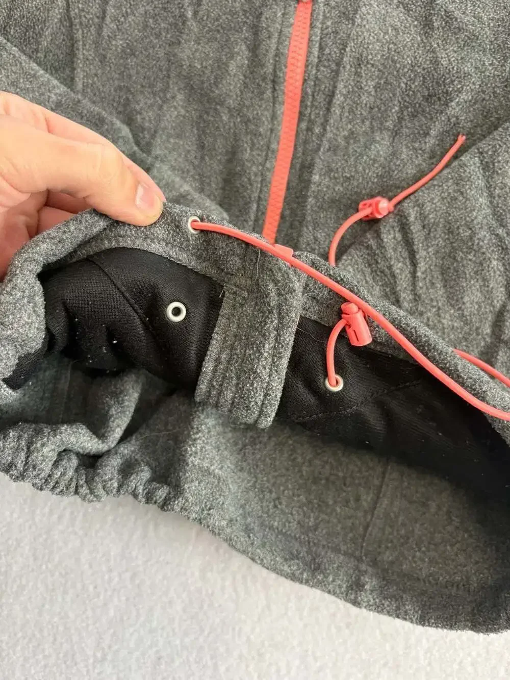 The North Face Women's Grey Full Zip Fleece Jacket with Pink Trim Size Small